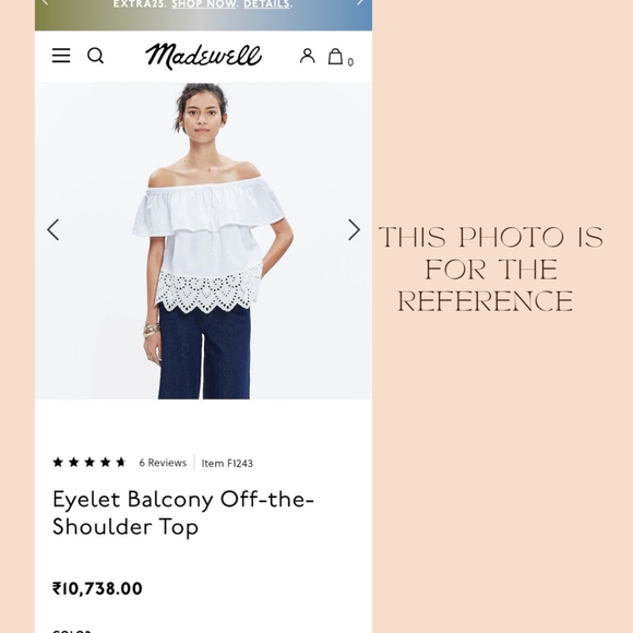 Madewell Eyelet Balcony Off-the-Shoulder Top XL - Picture 15 of 15